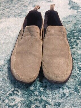 L.L. Bean Suede Comfort Mocs Slip On Walking Shoes Tan Women's Size 8
